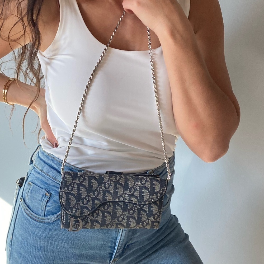 Dior Monogram Saddle Wallet CHAIN NOT INCLUDED - Picture 6 of 16